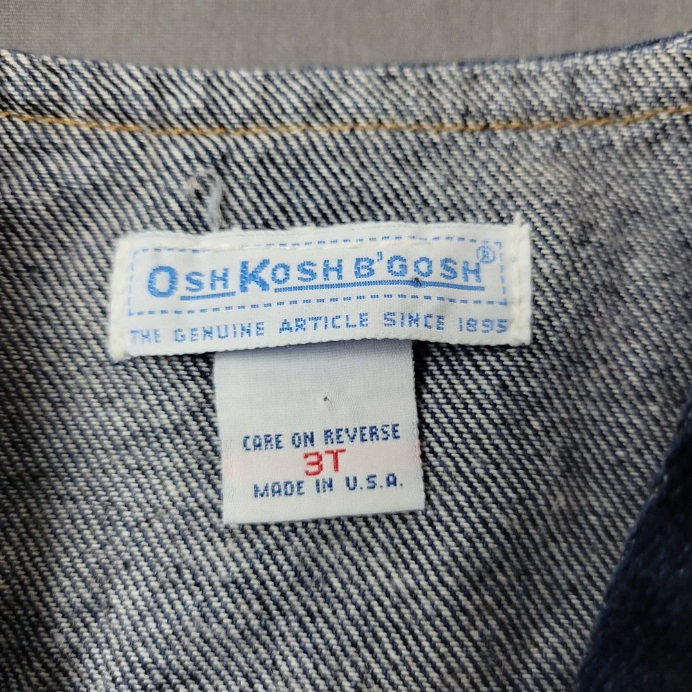 Vintage OshKosh Bgosh Denim Vest 3T Made in USA Dark Wash Western Blue